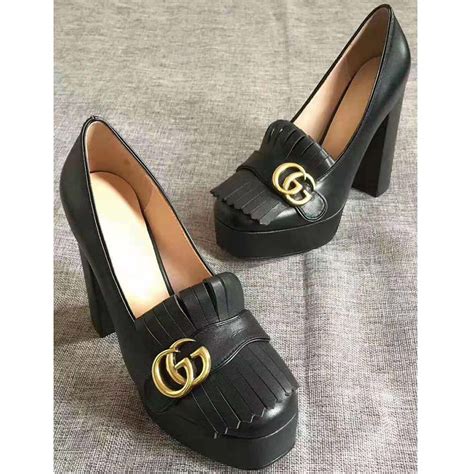 vintage gucci black toe mid heels|pre owned Gucci shoes.